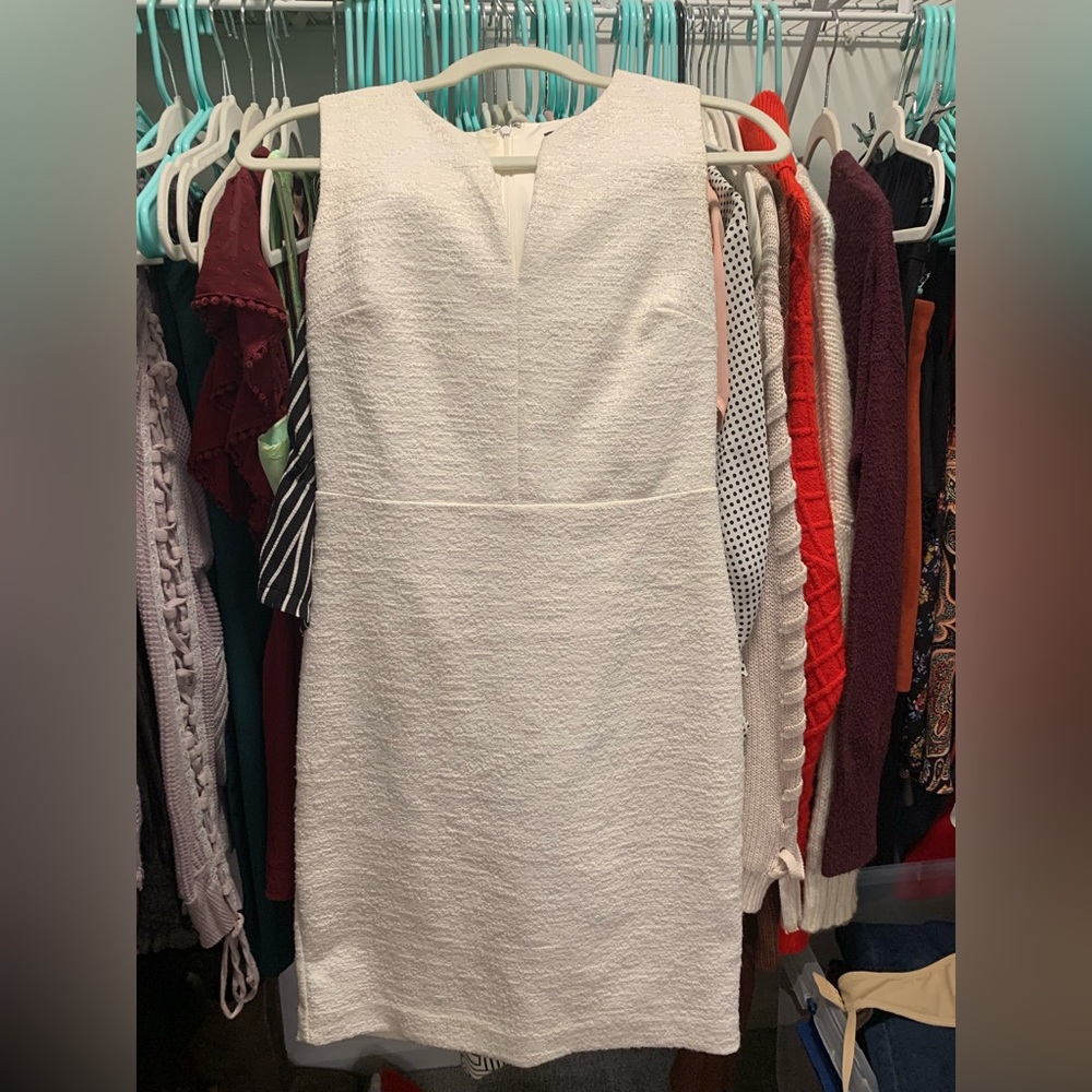 Ann Taylor professional formal white dress